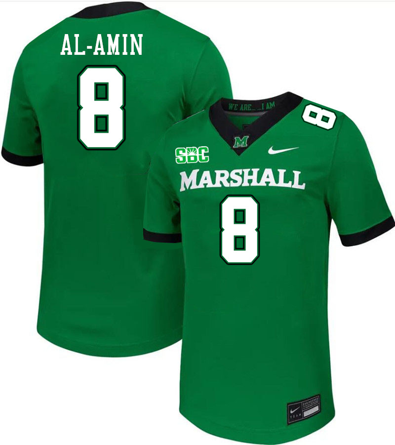 Marshall Thundering Herd #8 Jibreel Al-Amin College Football Jerseys,Uniforms-Green